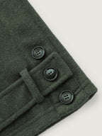 Rolled Button Sleeve Pockets Coat