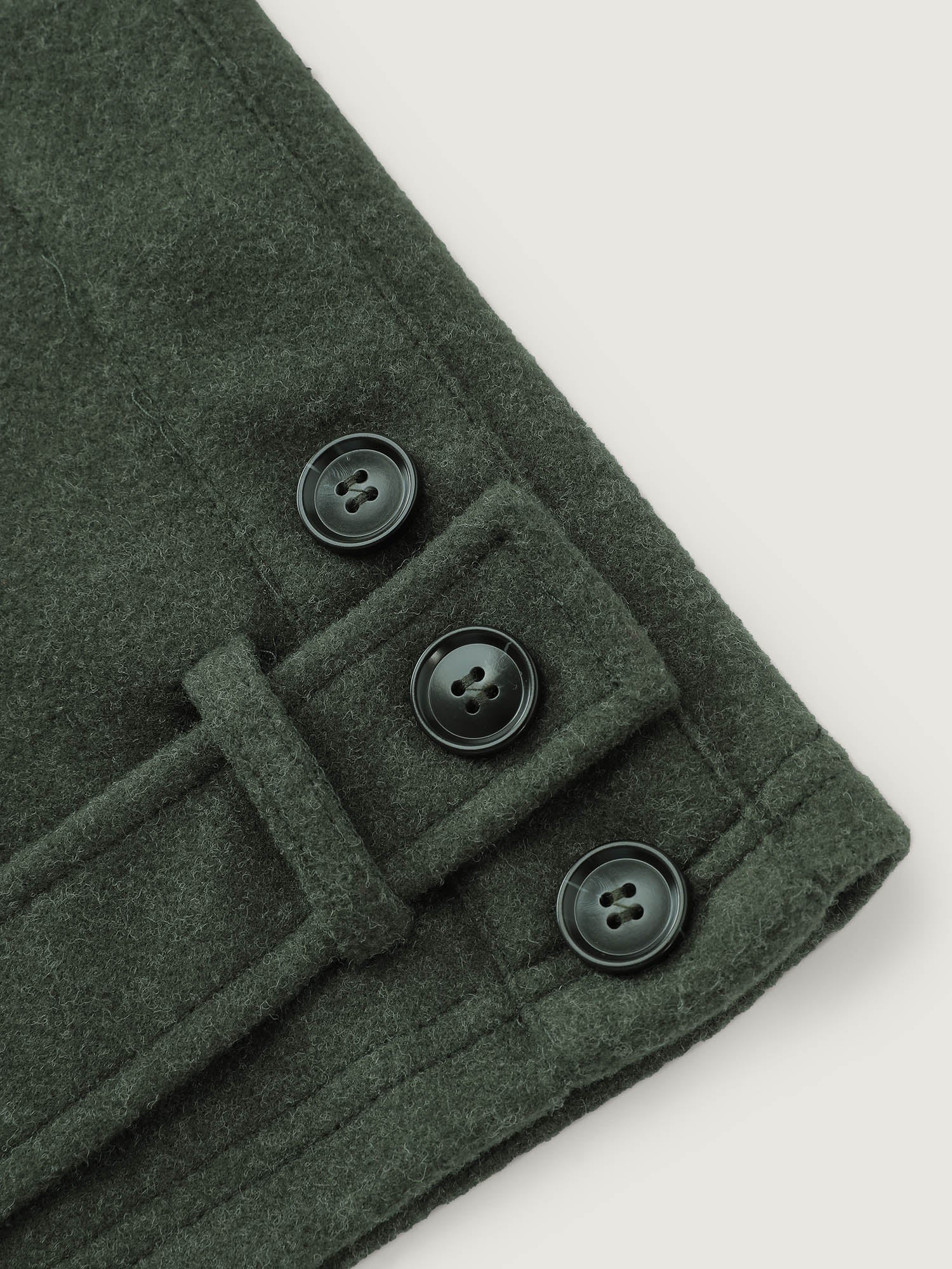 Rolled Button Sleeve Pockets Coat