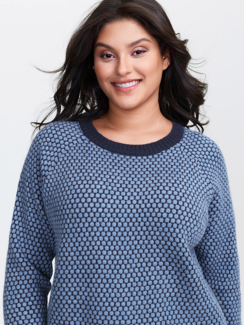 Supersoft Geometric Textured Super Stretchy Pullover