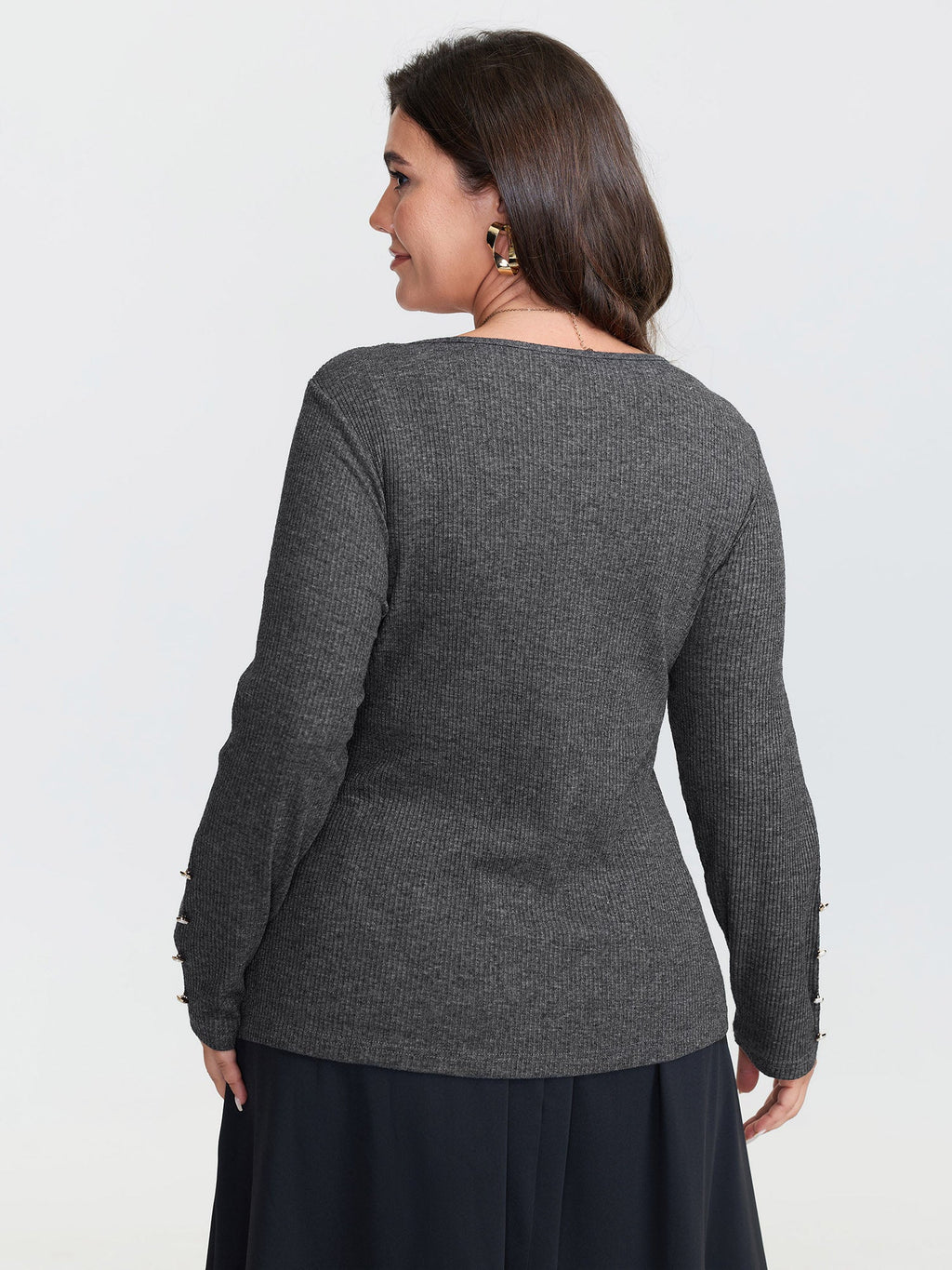 Stretchy Cross Neck Cutout Ribbed Knit Top