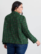 Tweed Plaid Double Button Jacket