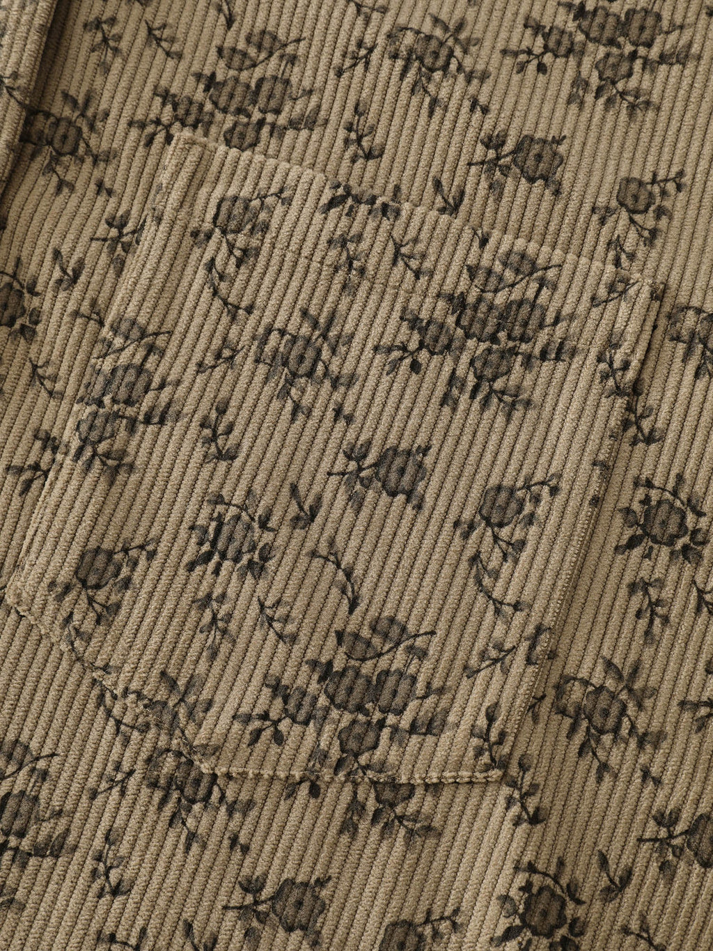 Corduroy Ruffled Button-Down Shirt