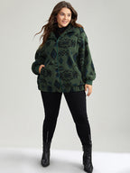 Geometric Pocket Gathered Zipper Jacket