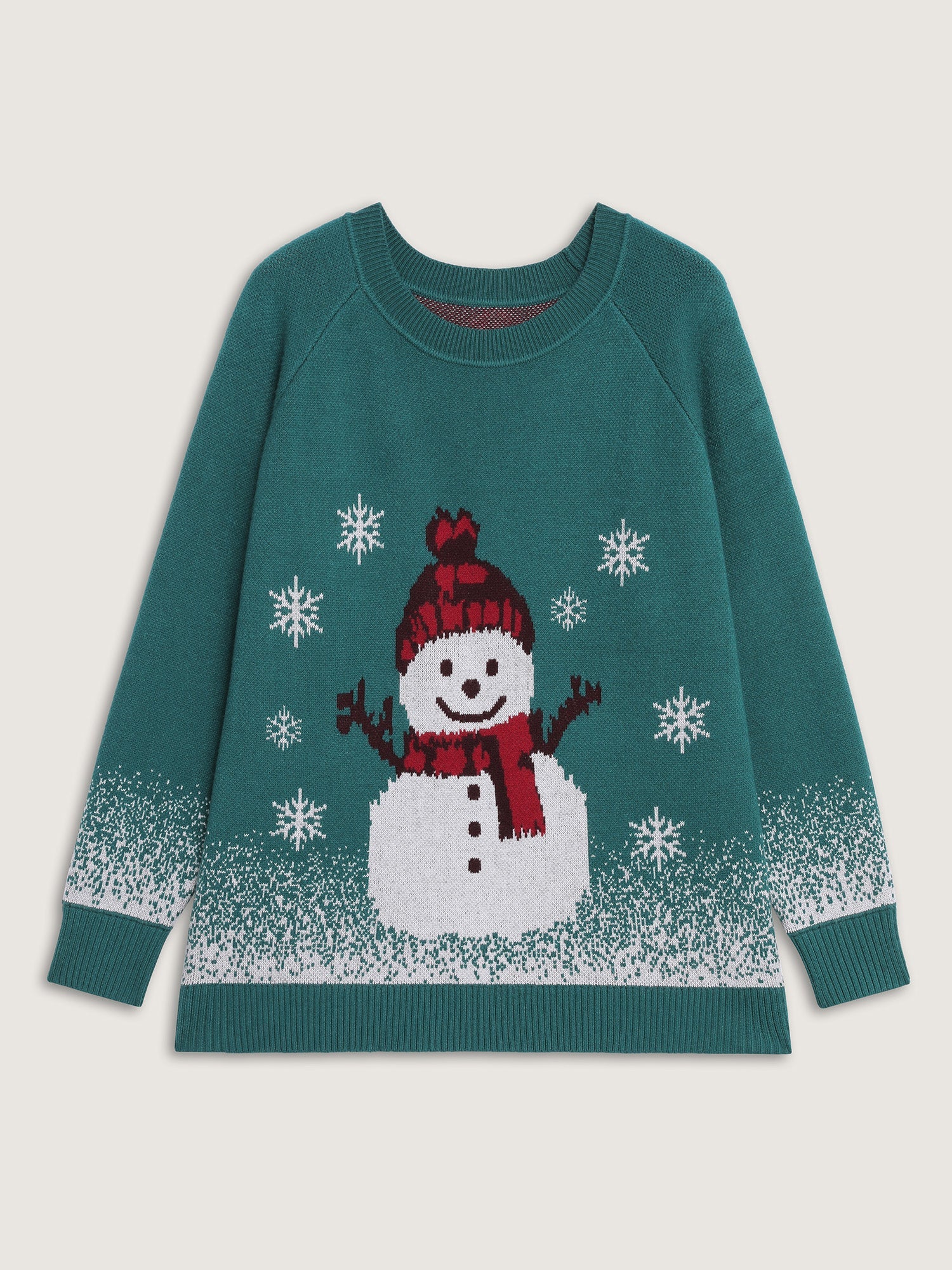 Supersoft Snowman Jacquard Color Block Pullover