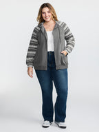 Supersoft Stripe Contrast Stretchy Hoodie Jacket