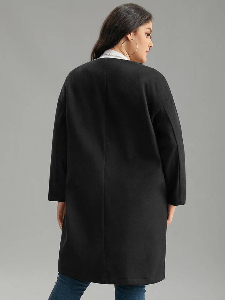 Plain Duffle Button Pocket Coat