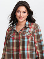 Plaid Print Button Down Shirt