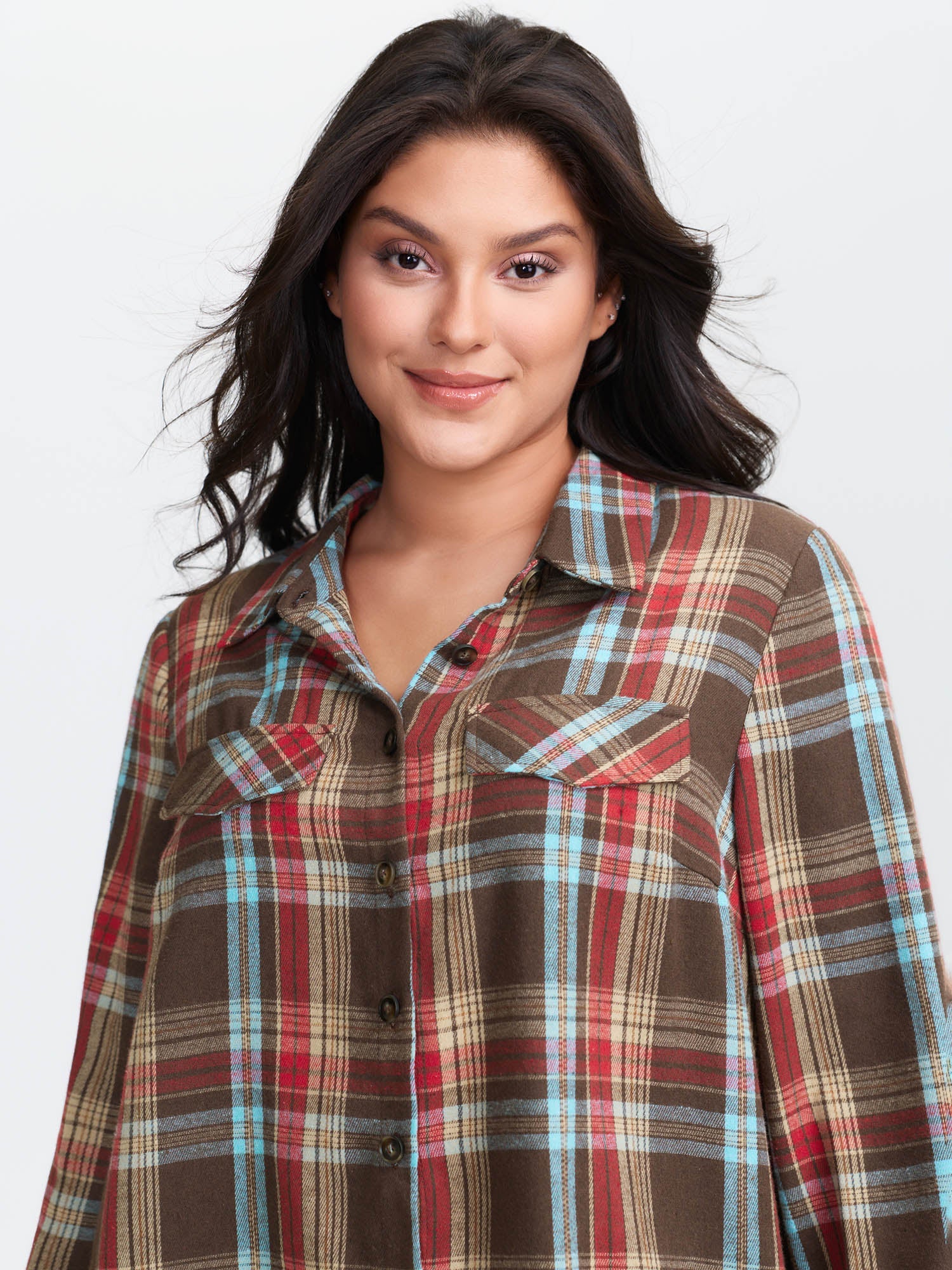 Plaid Print Button Down Shirt