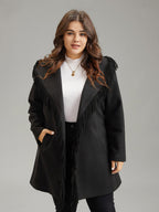 Tassels Trim Plain Lapel Collar Belted Coat