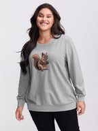 Supersoft Squirrel Embroidered Sweatshirt