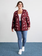 Holiday Candy Patch Pockets Knit Cardigan