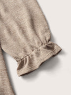 Round Neck Heather Pleated T-shirt