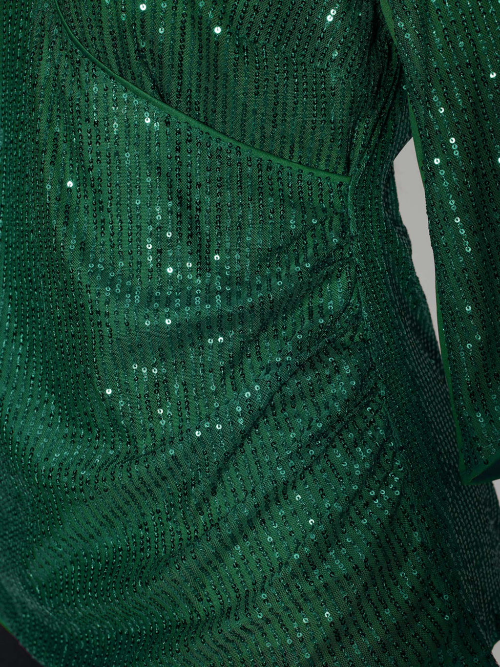 Shimmery Sequin Gathered Flared Sleeve Blouse