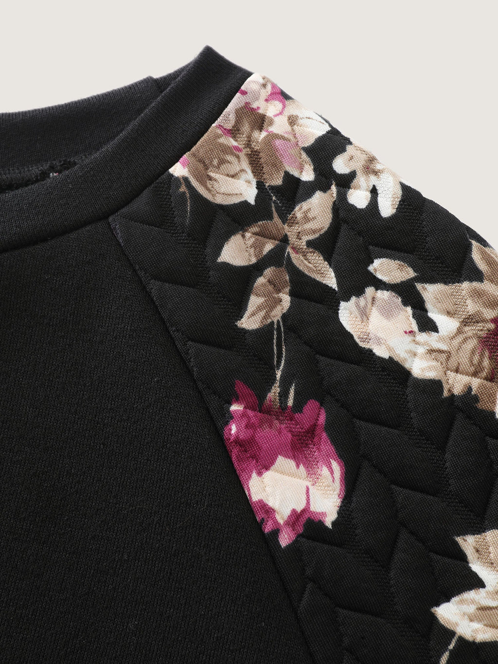 Floral Print Raglan Sleeve Sweatshirt