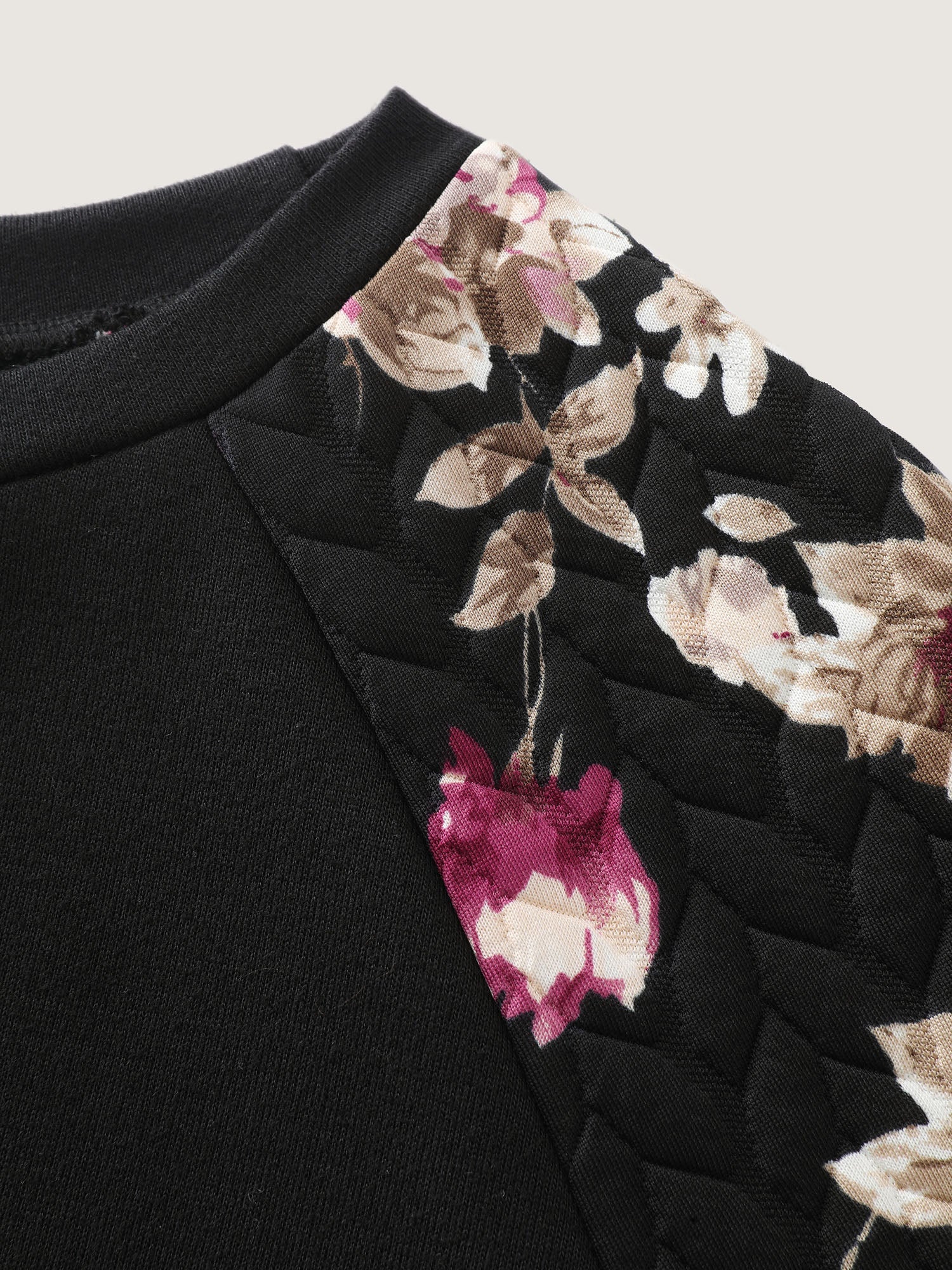 Floral Print Raglan Sleeve Sweatshirt
