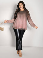 Color Gradient Textured Flowy Blouse