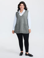 A-Line Pockets V-Neck Pullover