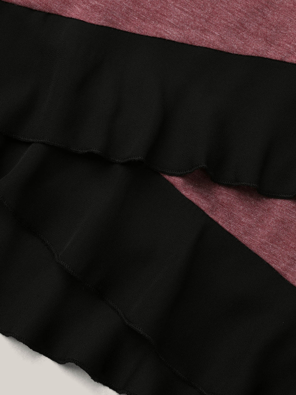 Color Contrast Overlap Hem Flared Top