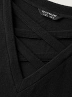 Colorblock Spliced Cross-Tie Sweatshirt