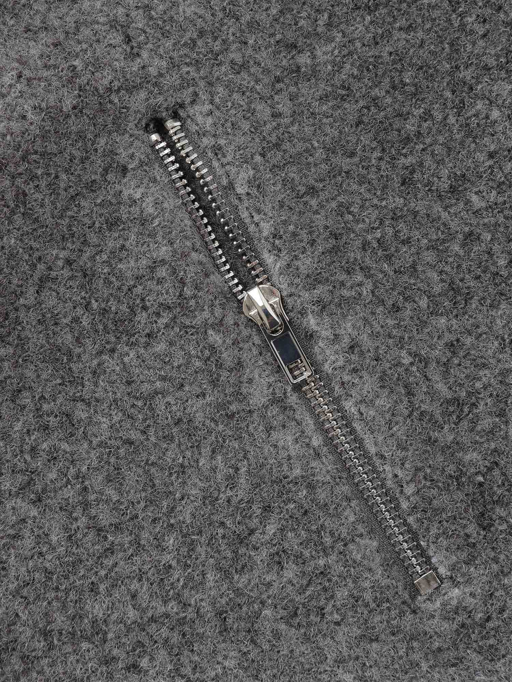 Textured Pockets Crossover Zipper Jacket