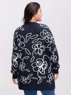 Supersoft Round Neck Floral Split Hem Pullover