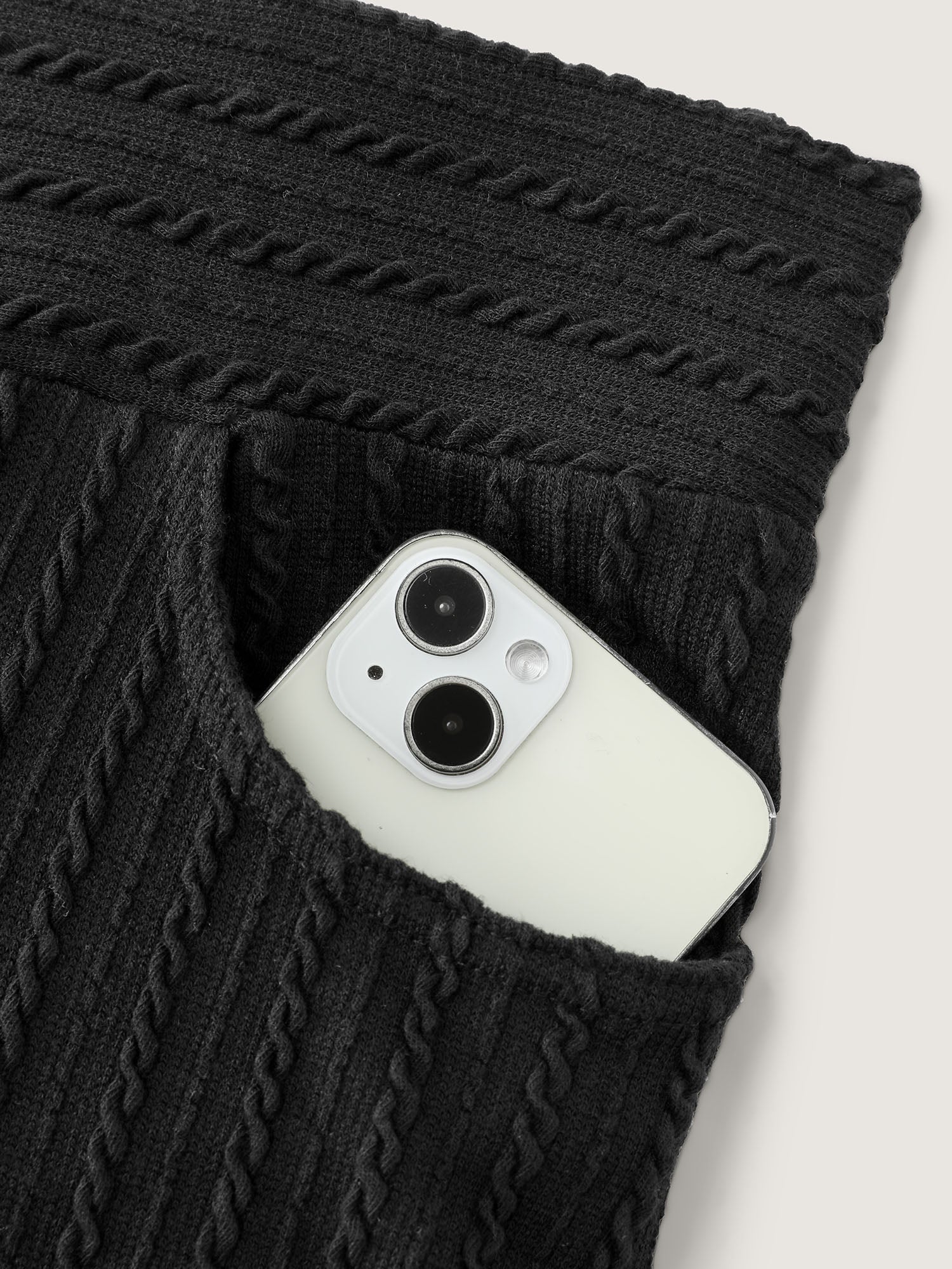 Stretchy Cable Knit Wide Leg Pants