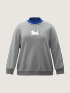 2-In-1 Puppy Embroidered Turtleneck Sweatshirt