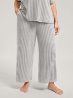 Stretchy Pit Strip Solid Loungewear Set
