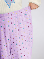Fluffy Textured Polka Dots Lounge Bottoms