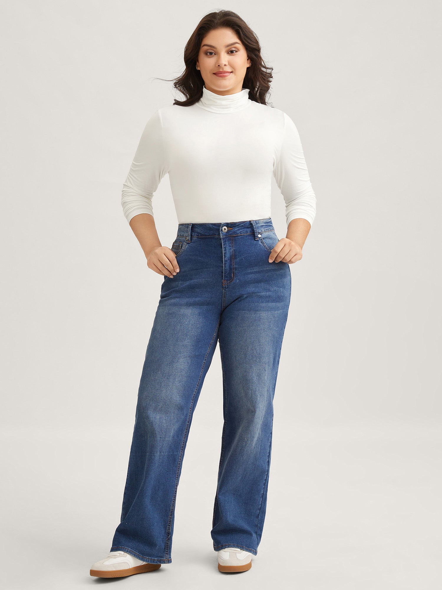 Supersoft Essentials Solid Funnel Neck Knit T-shirt