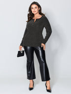 Luxe Feel Button Fitted T-Shirt