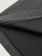 Houndstooth Button Detail Belted Coat