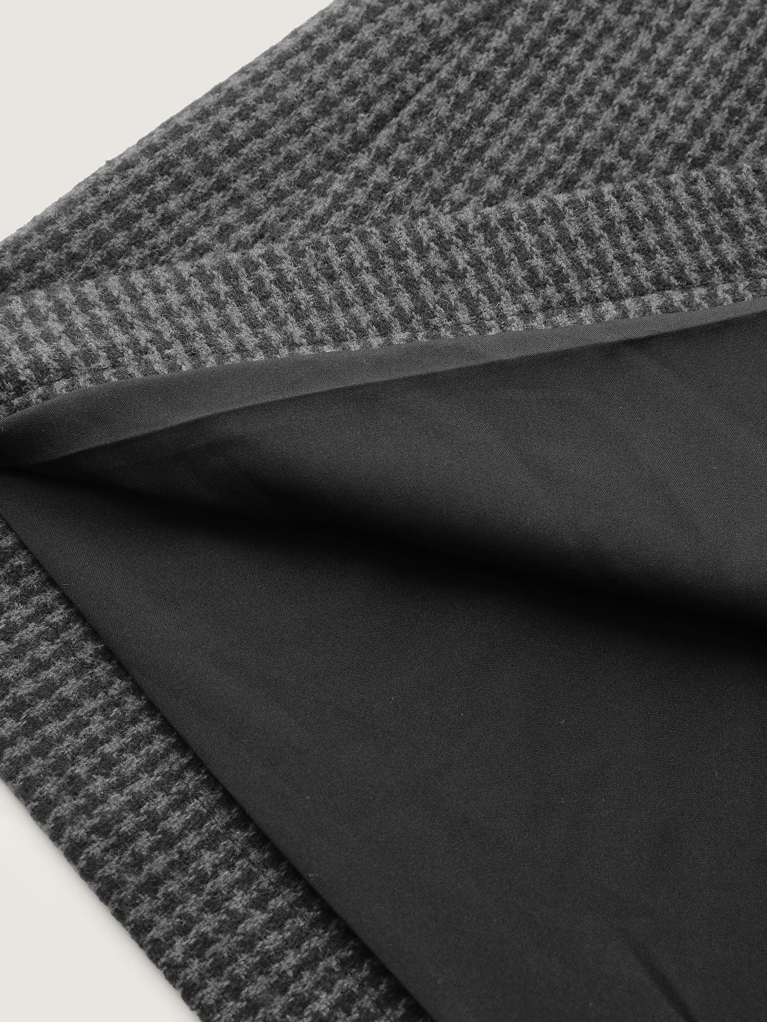 Houndstooth Button Detail Belted Coat