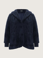 Faux Fur Hooded Pockets Jacket