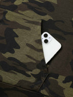 Camouflage Print Stretchy Zipper Hoodie