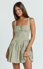 Smocked Back Dress in Olive