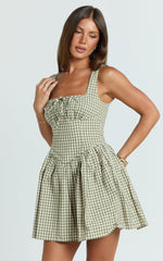 Smocked Back Dress in Olive