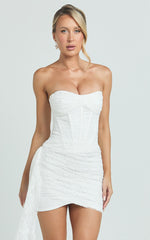 Strapless Corset Sequin Dress in Ivory