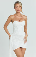 Strapless Corset Sequin Dress in Ivory