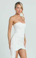 Strapless Corset Sequin Dress in Ivory