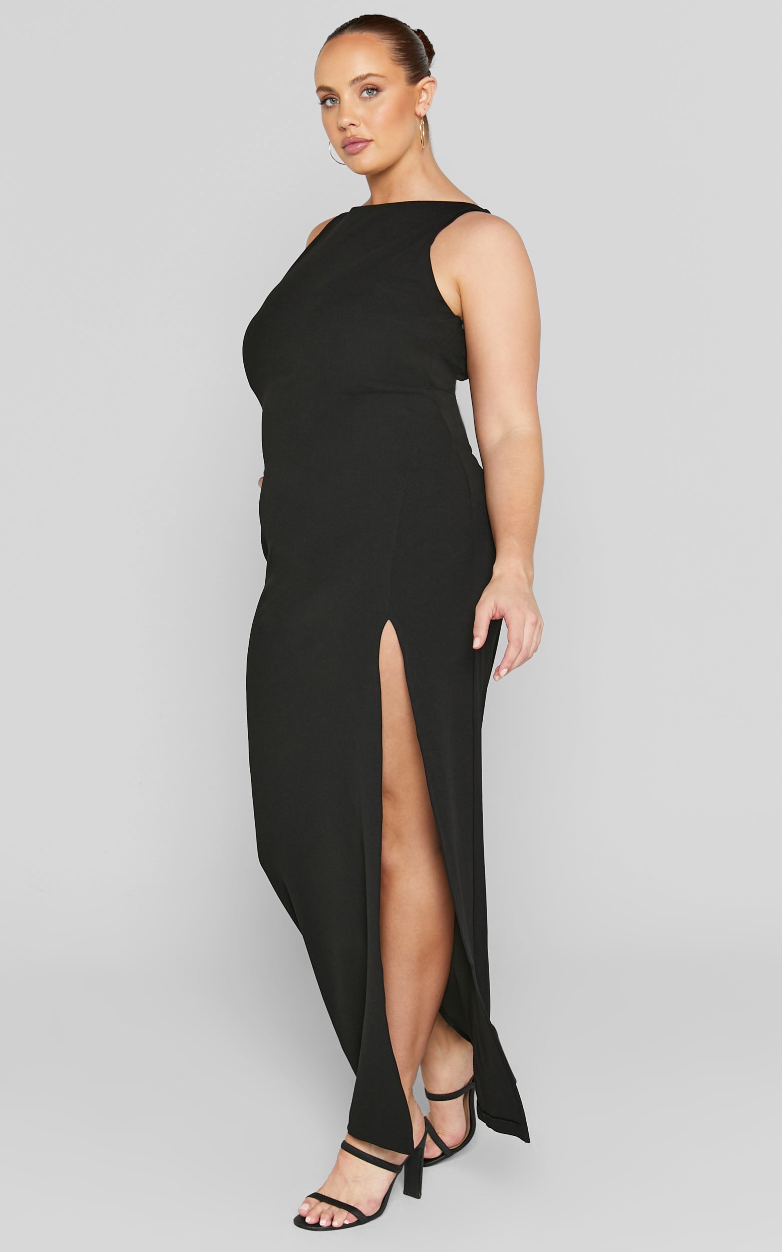 Boat Neck Bodycon Dress in Black - Urban Luxe Apparel
