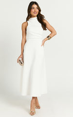 High Neck A Line Dress in Off White
