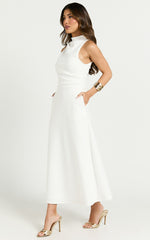 High Neck A Line Dress in Off White