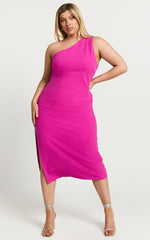 One Shoulder Straight Dress in Grape